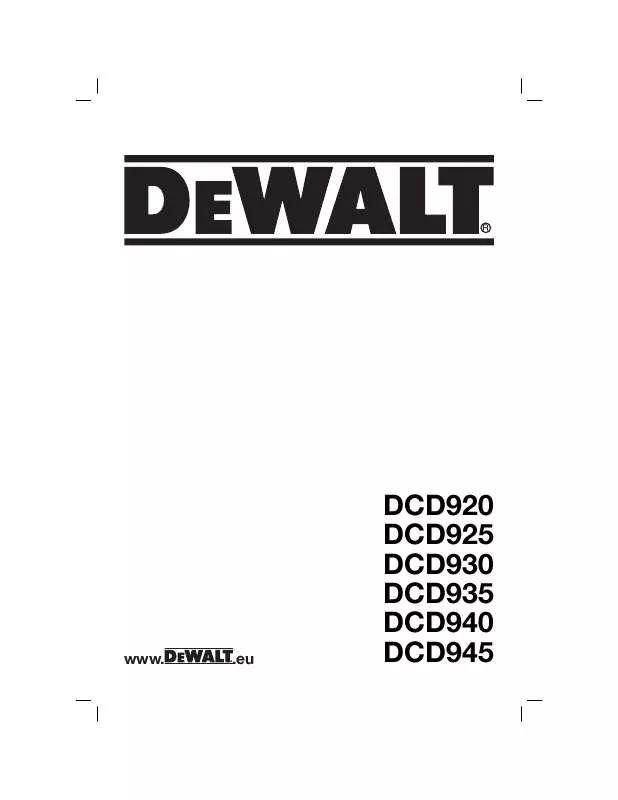 Mode d'emploi DEWALT DCD930VX