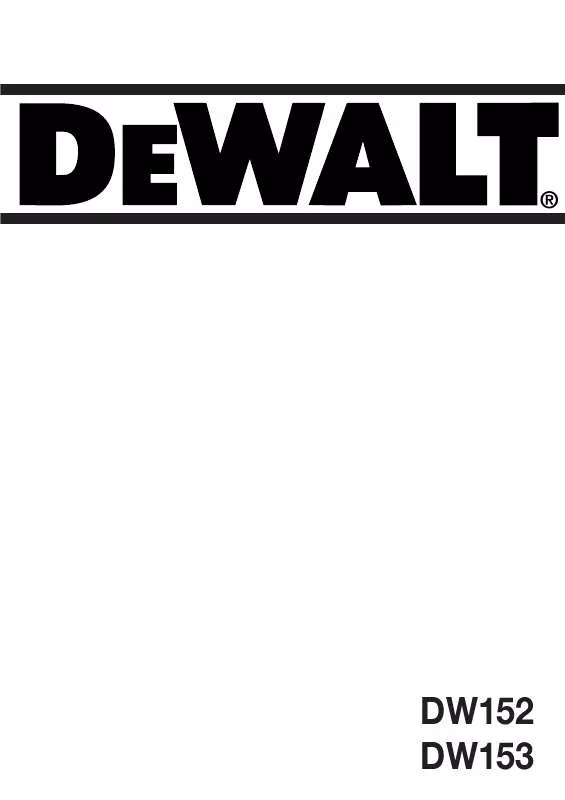 Mode d'emploi DEWALT DW152