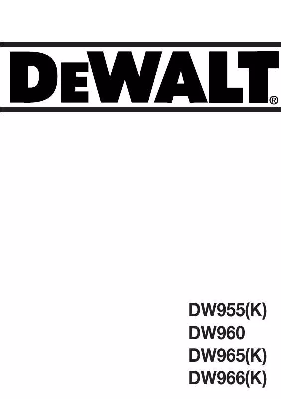 Mode d'emploi DEWALT DW960