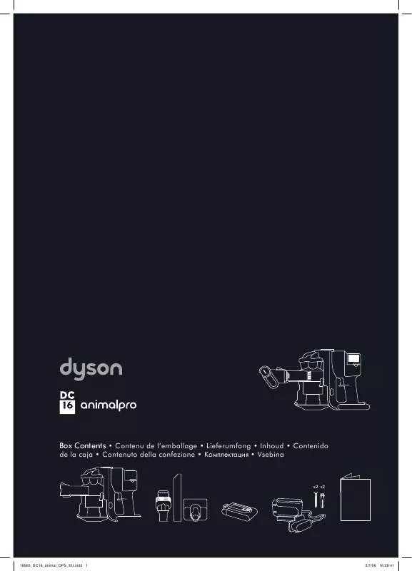 Mode d'emploi DYSON DC16 ANIMAL PRO