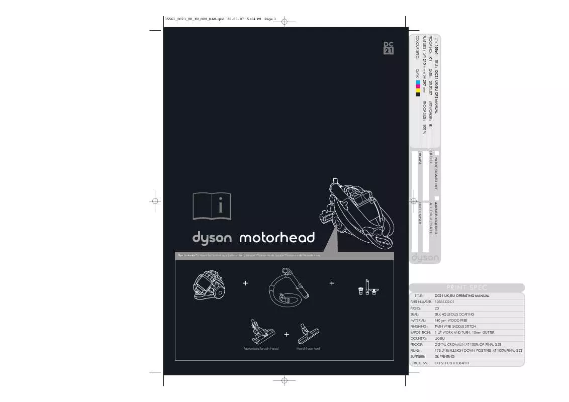 Mode d'emploi DYSON DC21