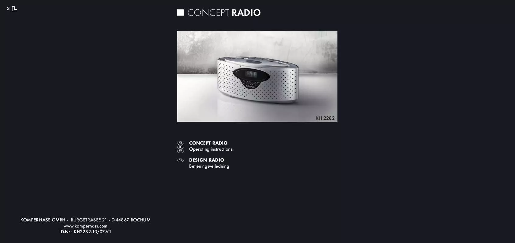 Mode d'emploi EBENCH KH 2282 CONCEPT RADIO