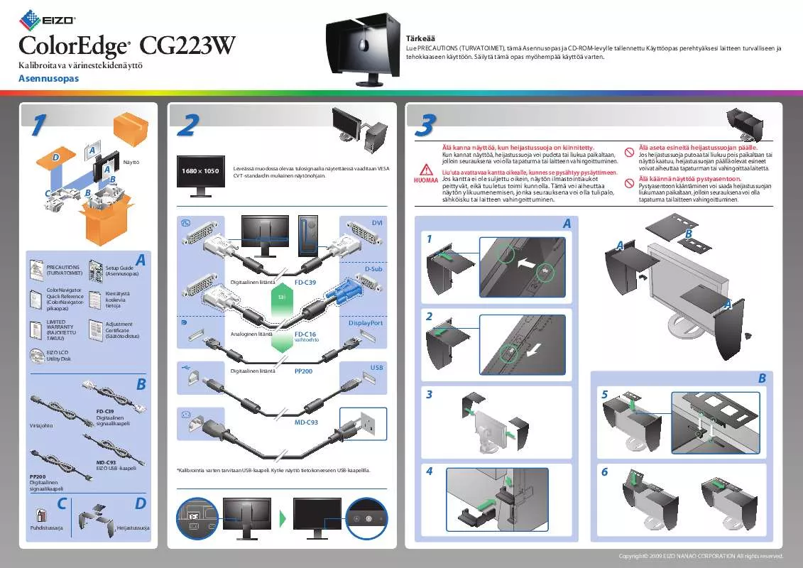 Mode d'emploi EIZO COLOREDGE CG223W