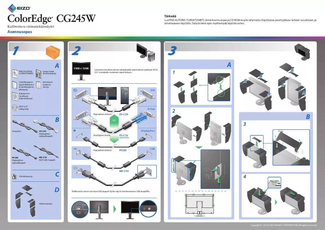 Mode d'emploi EIZO COLOREDGE CG245W