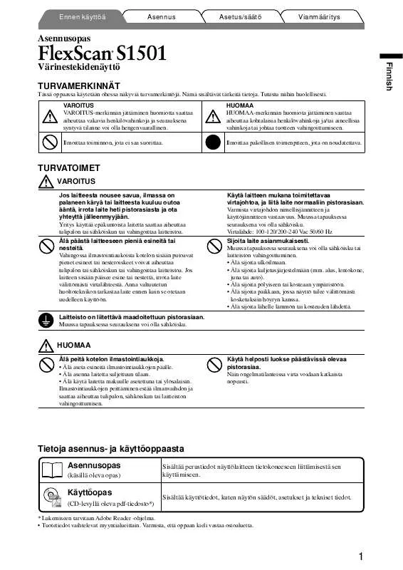 Mode d'emploi EIZO FLEXSCAN S1501