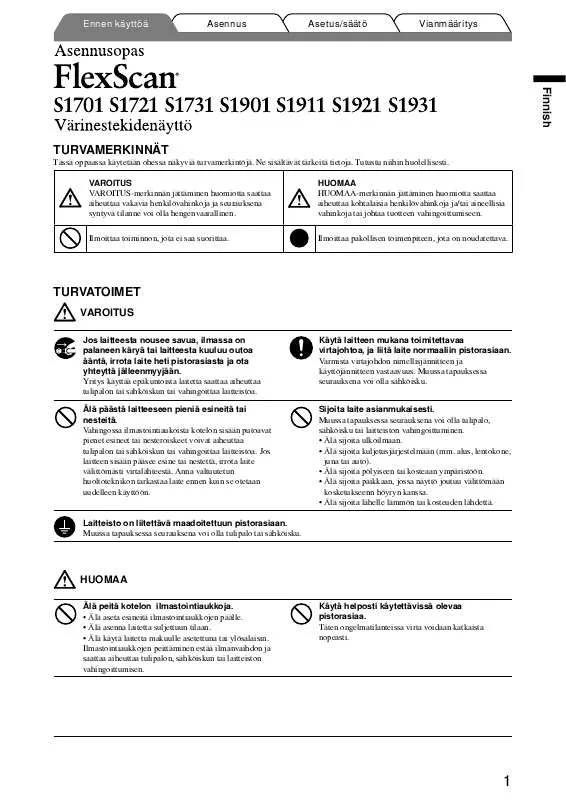 Mode d'emploi EIZO FLEXSCAN S1701