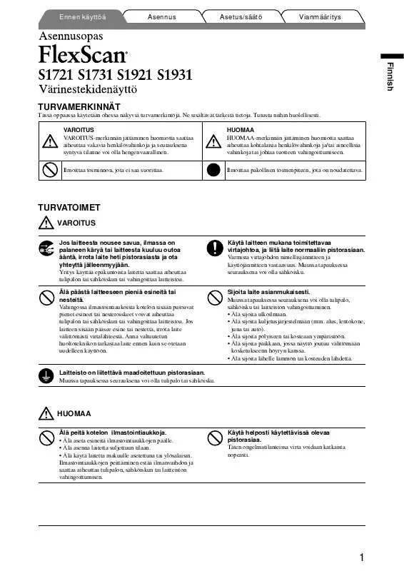 Mode d'emploi EIZO FLEXSCAN S1721