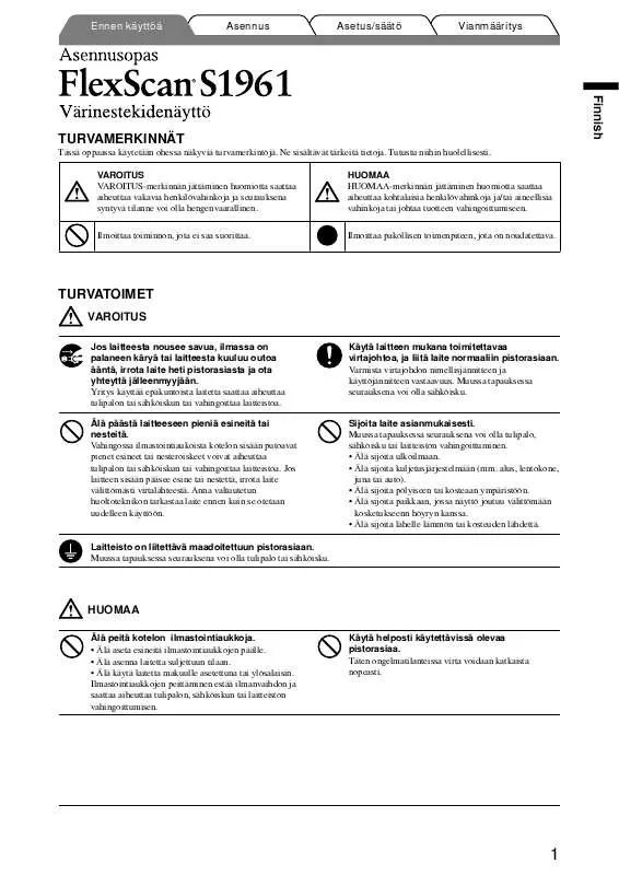 Mode d'emploi EIZO FLEXSCAN S1961