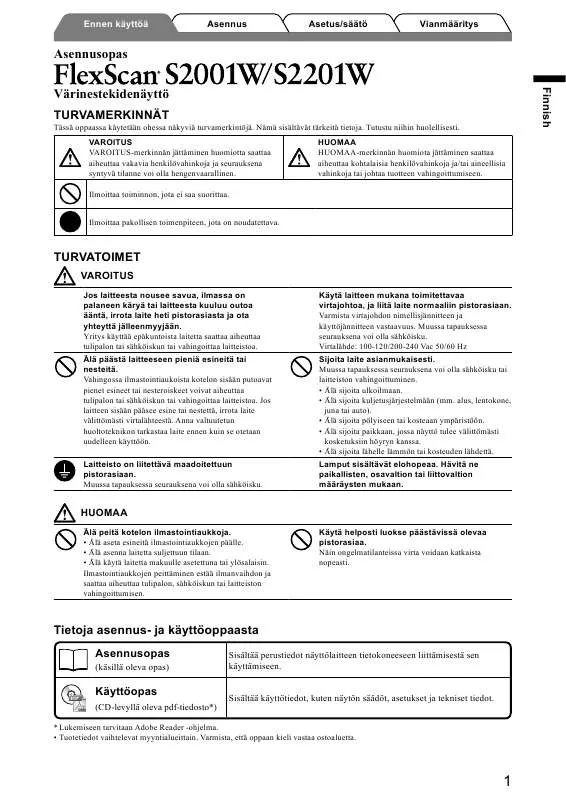 Mode d'emploi EIZO FLEXSCAN S2001W