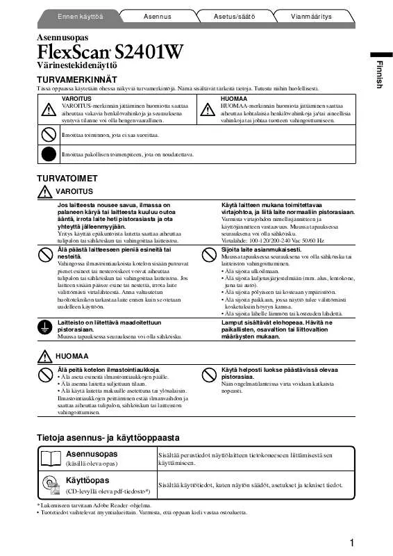 Mode d'emploi EIZO FLEXSCAN S2401W