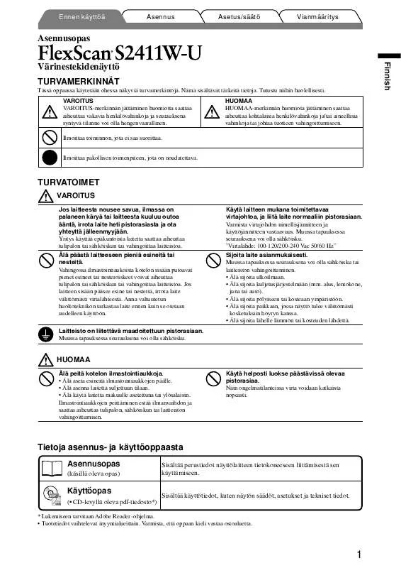 Mode d'emploi EIZO FLEXSCAN S2411W