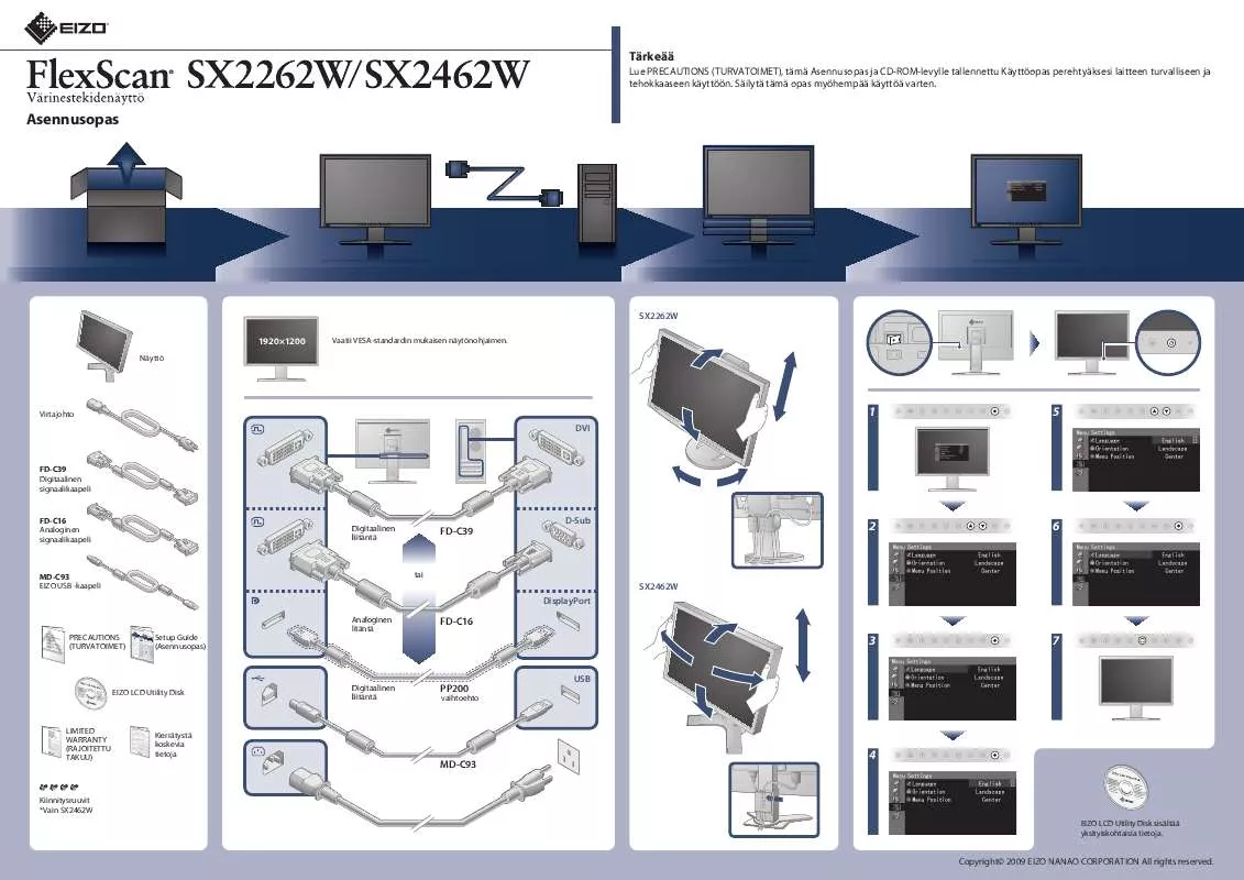 Mode d'emploi EIZO FLEXSCAN SX2262W