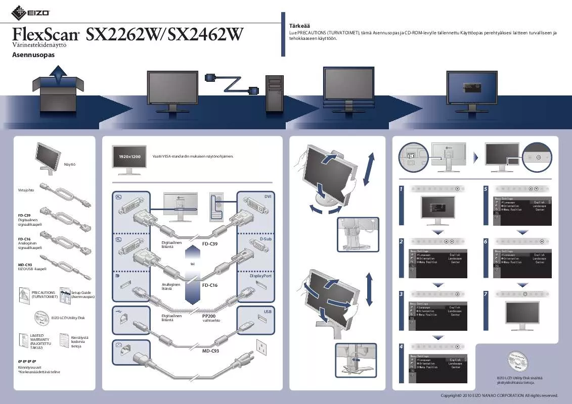 Mode d'emploi EIZO FLEXSCAN SX2462W