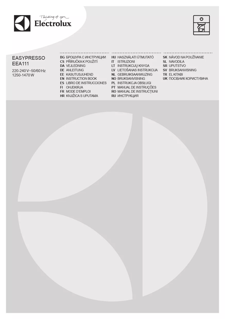 Mode d'emploi ELECTROLUX EEA111