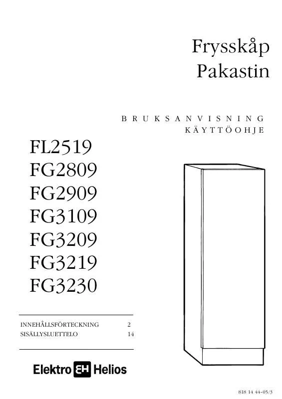 Mode d'emploi ELEKTRO HELIOS FG2809