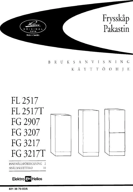 Mode d'emploi ELEKTRO HELIOS FG2907