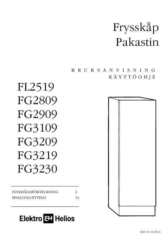 Mode d'emploi ELEKTRO HELIOS FG3209