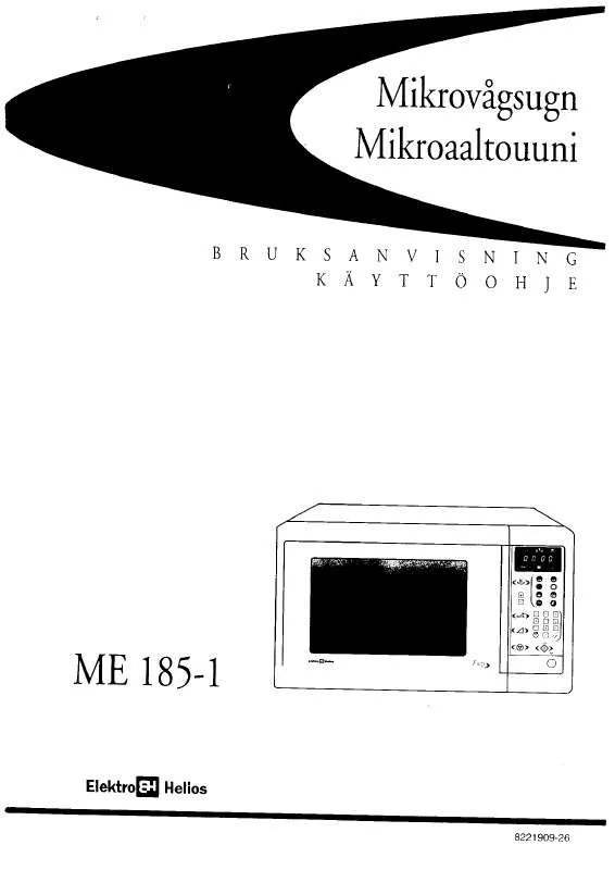 Mode d'emploi ELEKTRO HELIOS ME185-1