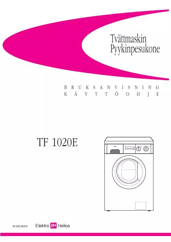 Mode d'emploi ELEKTRO HELIOS TF1020E