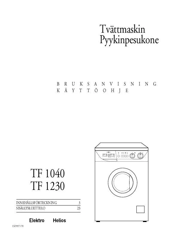 Mode d'emploi ELEKTRO HELIOS TF1040