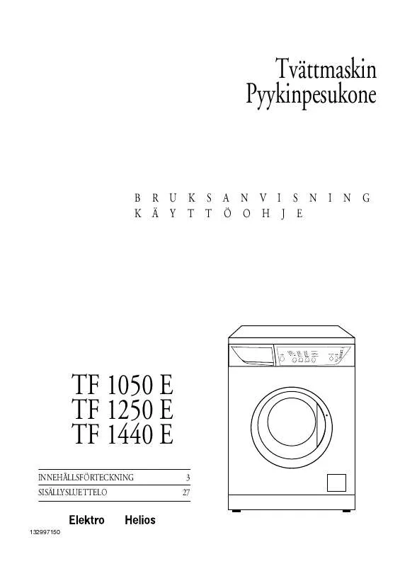 Mode d'emploi ELEKTRO HELIOS TF1050E