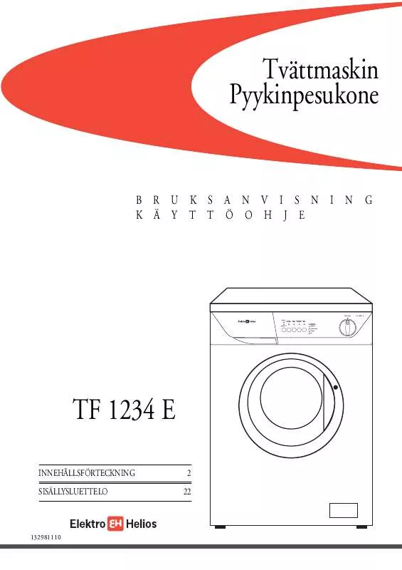 Mode d'emploi ELEKTRO HELIOS TF1234E