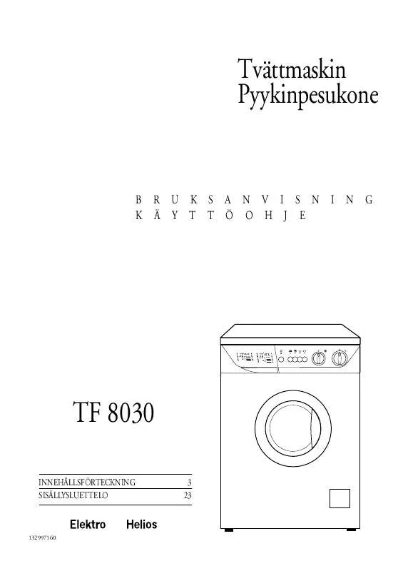 Mode d'emploi ELEKTRO HELIOS TF8030