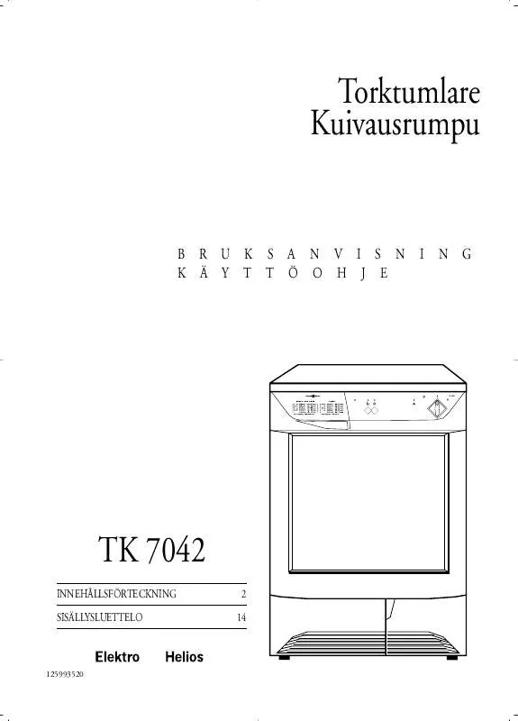 Mode d'emploi ELEKTRO HELIOS TK7042