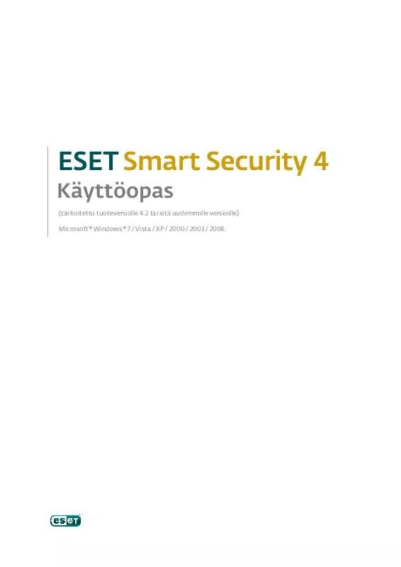 Mode d'emploi ESET SMART SECURITY 4