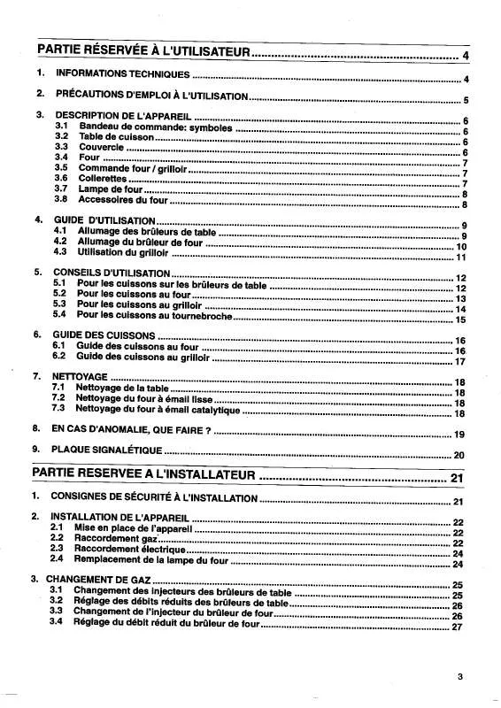 Mode d'emploi FAURE CCG618W