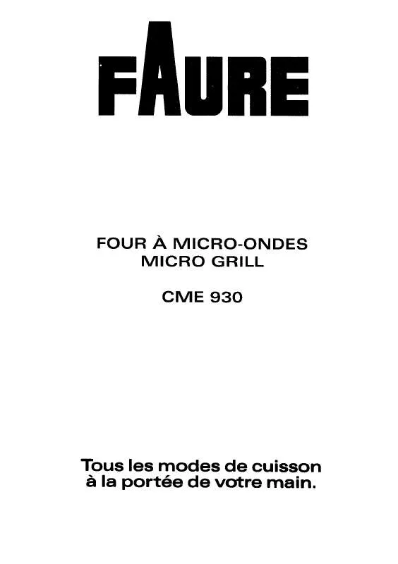 Mode d'emploi FAURE CME930W