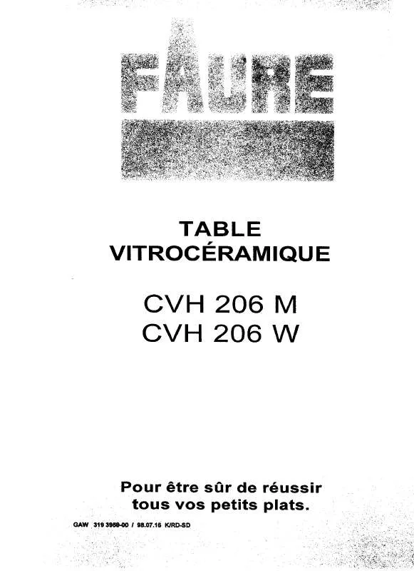 Mode d'emploi FAURE CVH206M