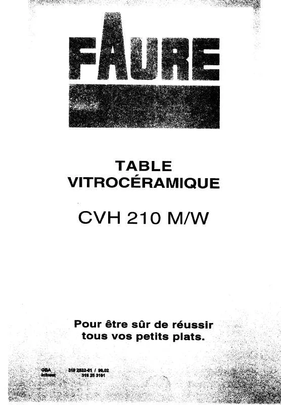 Mode d'emploi FAURE CVH210M