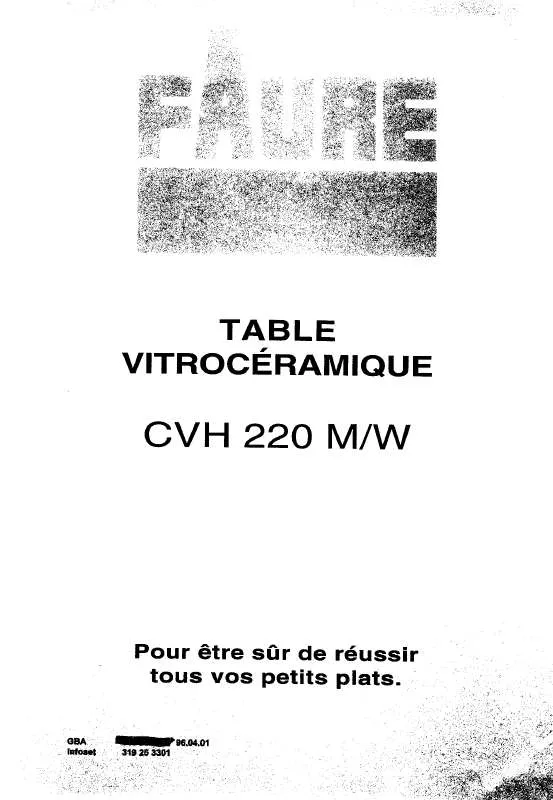 Mode d'emploi FAURE CVH220W