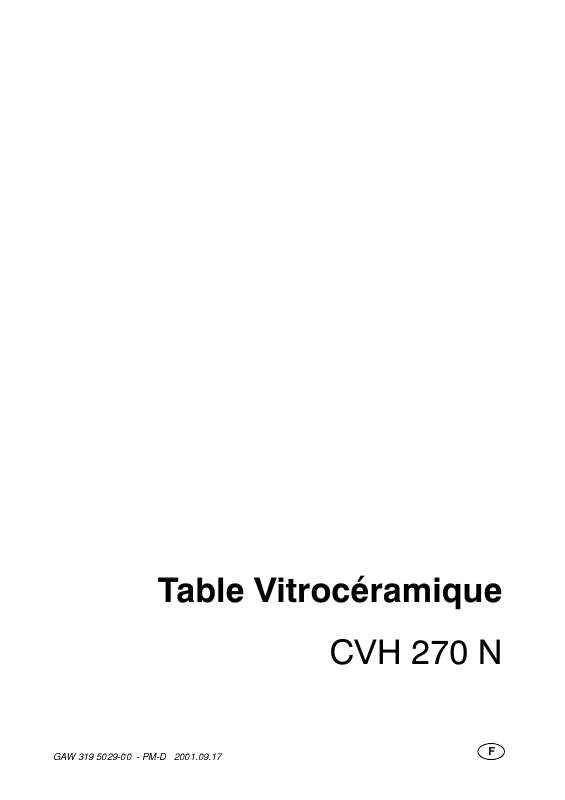 Mode d'emploi FAURE CVH270N