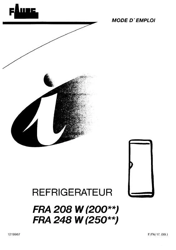 Mode d'emploi FAURE FRA208W