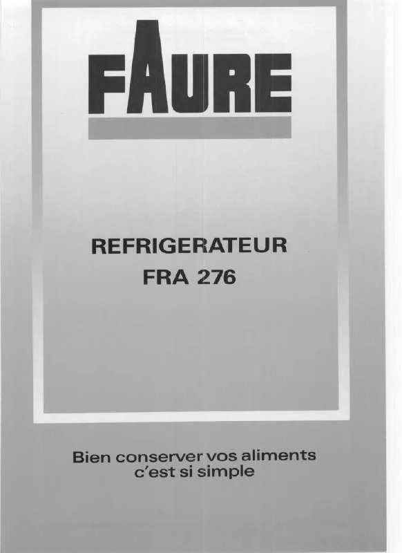 Mode d'emploi FAURE FRA276W