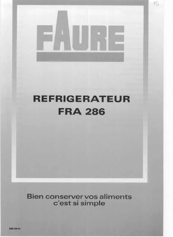 Mode d'emploi FAURE FRA286W