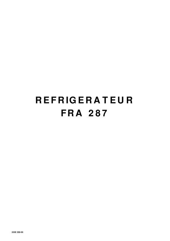 Mode d'emploi FAURE FRA287W