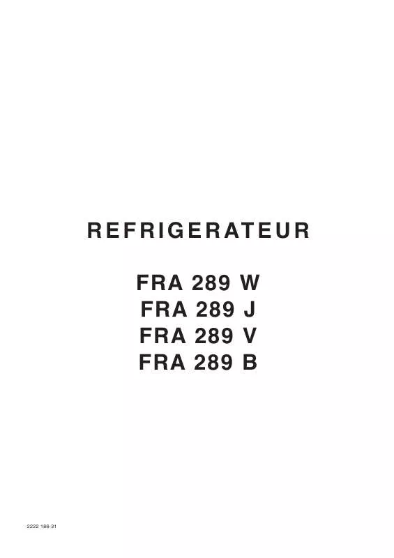 Mode d'emploi FAURE FRA289W