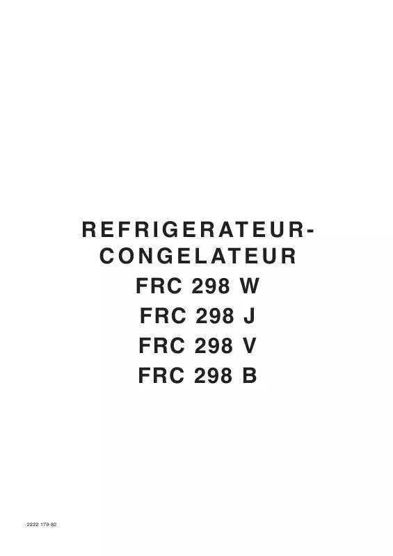 Mode d'emploi FAURE FRC298B