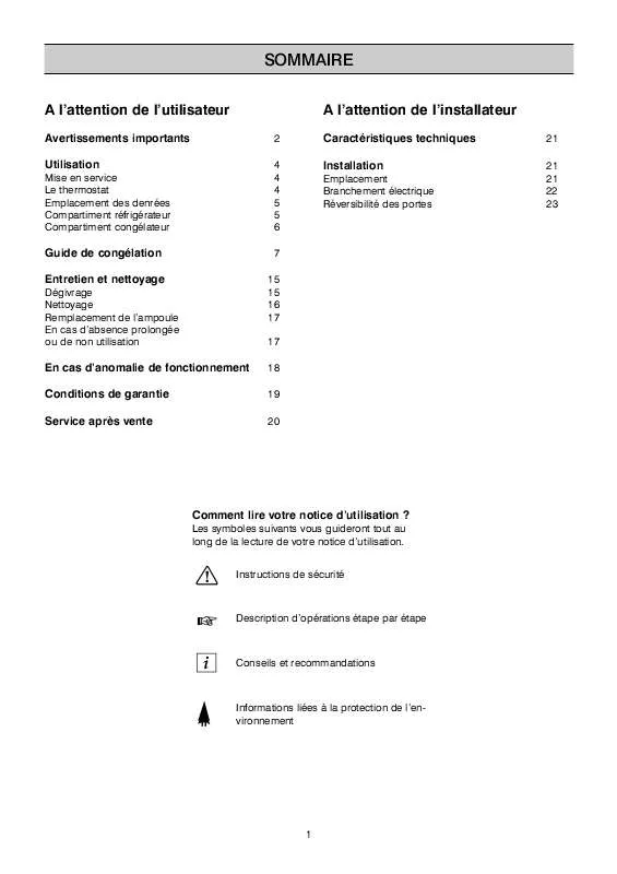 Mode d'emploi FAURE FRC339W