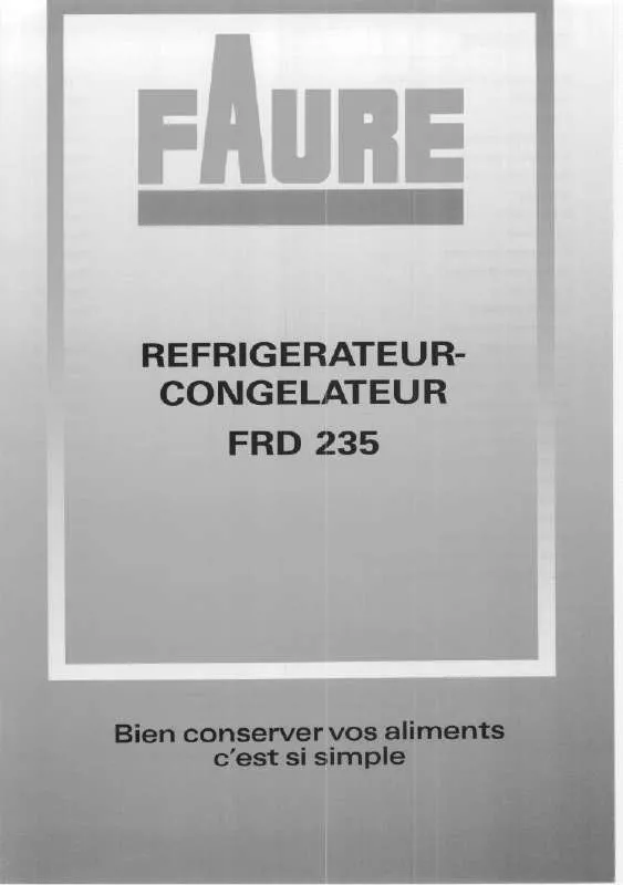 Mode d'emploi FAURE FRD235W-1