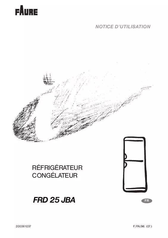 Mode d'emploi FAURE FRD25JBA