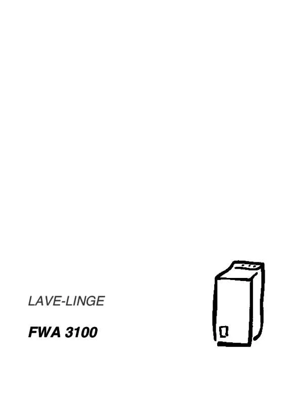 Mode d'emploi FAURE FWA3100