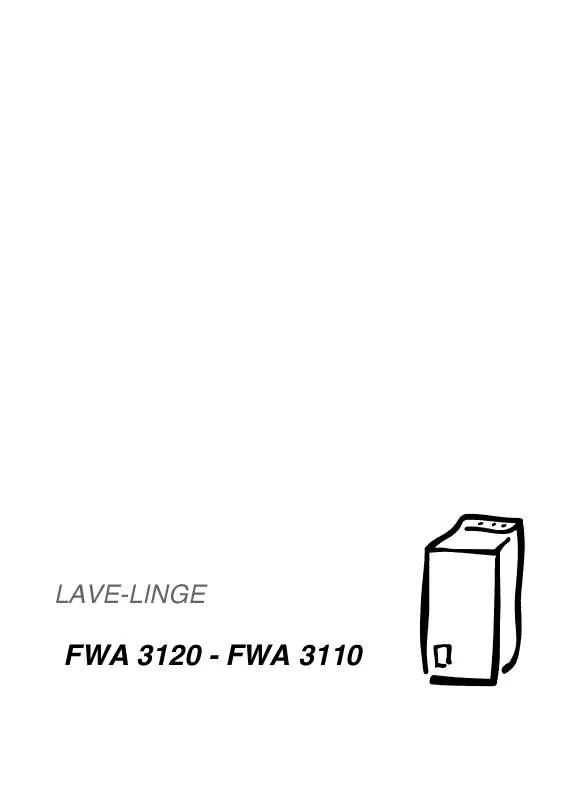 Mode d'emploi FAURE FWA3110