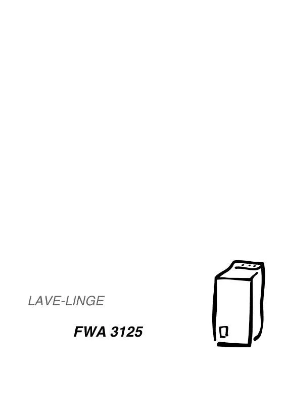 Mode d'emploi FAURE FWA3125