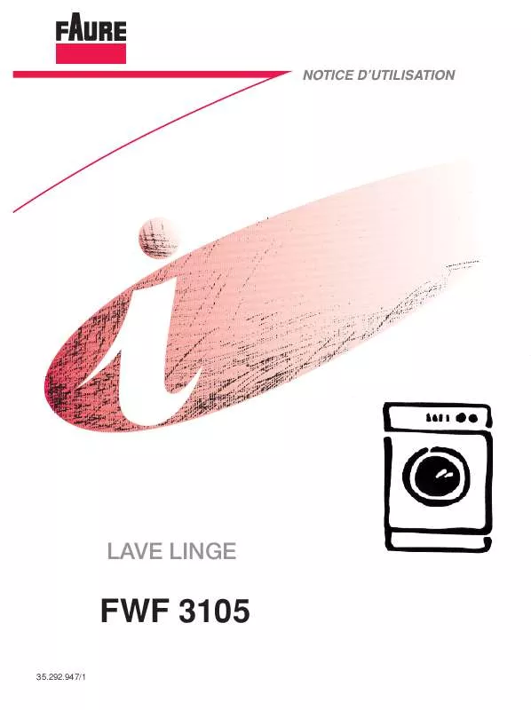 Mode d'emploi FAURE FWF3105