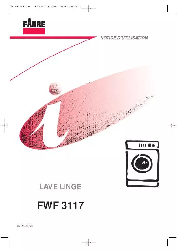 Mode d'emploi FAURE FWF3117