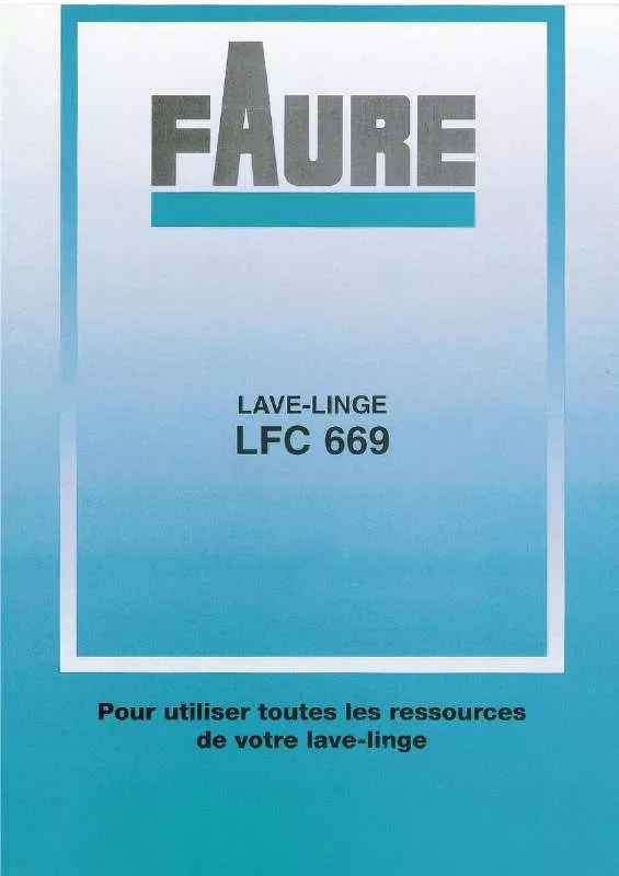 Mode d'emploi FAURE LFC669